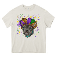Cream mardi gras french bulldog Heavy Core Tee - RanaPortraitStore