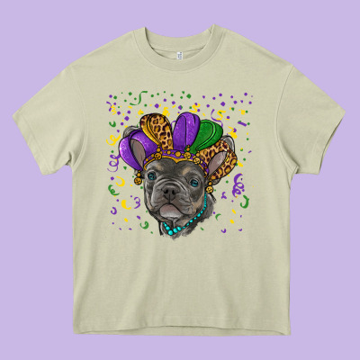Heavy Core Tee mardi gras french bulldog