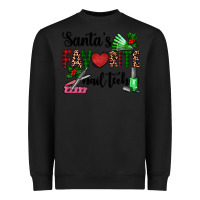 Black santa's favorite nail tech Heavyweight Sweatshirt - AdoDesignShop