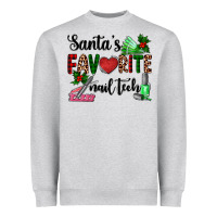 Heather Grey santa's favorite nail tech Heavyweight Sweatshirt - AdoDesignShop