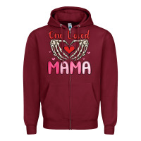 Burgundy one loved mama Zipper Hoodie - MaliasSmallBusiness
