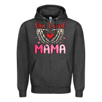 Charcoal Heather one loved mama Zipper Hoodie - MaliasSmallBusiness