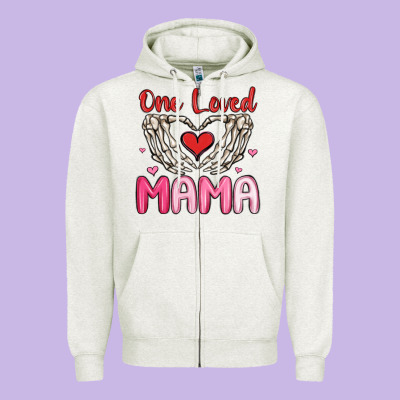 One Loved Mama Zipper Hoodie Designed By Maliassmallbusiness