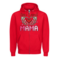 Red one loved mama Zipper Hoodie - MaliasSmallBusiness