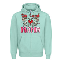 Seafoam one loved mama Zipper Hoodie - MaliasSmallBusiness