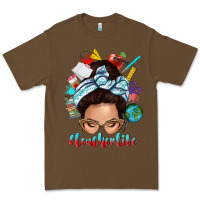Cacao teacher life messy bun Premium Tee - texasbilliewilder