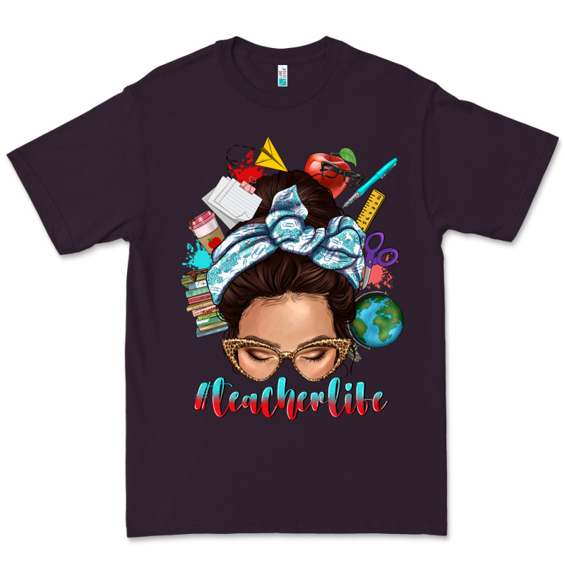 Teacher Life Messy Bun Premium Tee by texasbilliewilder | Teevron