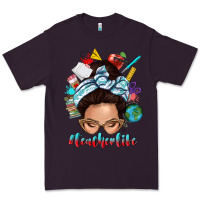Plum teacher life messy bun Premium Tee - texasbilliewilder