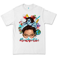 White teacher life messy bun Premium Tee - texasbilliewilder