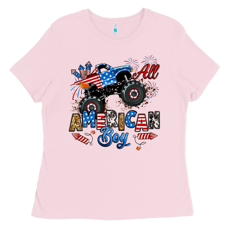 Fourth Of July Monster Truck All American Boy Ladies Tee by RanaPortraitStore | Teevron