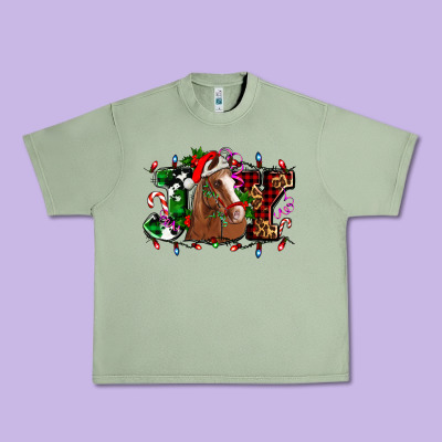 Joy And Horse Christmas Urban Heavy Tee Designed By Adodesignshop