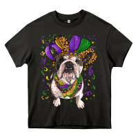 Asphalt Mardi gras hat  english bulldog Heavy Core Tee - RanaPortraitStore