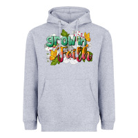 Heather Grey Grow In Faith Heavyweight Hoodie - LillyAllenDesigns