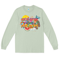 Matcha Life is better with my flip flops Long Sleeve Tee - NancyCooperArtShop