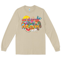 Mushroom Life is better with my flip flops Long Sleeve Tee - NancyCooperArtShop
