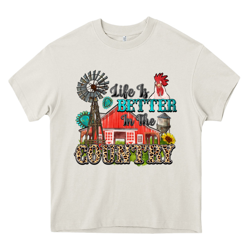 Life Is Better In The Country Heavy Core Tee by Zillion Design Studio | Teevron