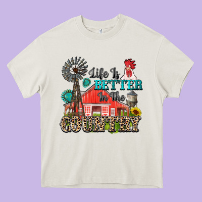 Life Is Better In The Country Heavy Core Tee Designed By Zillion Design Studio