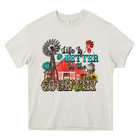 Cream life is better in the country Heavy Core Tee - Zillion Design Studio