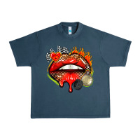Midnight Navy race lips Urban Heavy Tee - AdoDesignShop