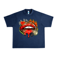 Navy race lips Urban Heavy Tee - AdoDesignShop