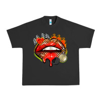 Pigment Black race lips Urban Heavy Tee - AdoDesignShop