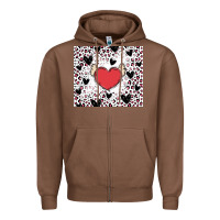 Chestnut valentine's day hearts Zipper Hoodie - MaliasSmallBusiness