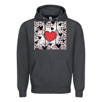 Valentine's Day Hearts Zipper Hoodie | Teevron