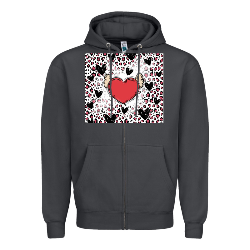 Valentine's Day Hearts Zipper Hoodie by MaliasSmallBusiness | Teevron