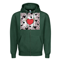 Sports Green valentine's day hearts Zipper Hoodie - MaliasSmallBusiness