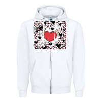 White valentine's day hearts Zipper Hoodie - MaliasSmallBusiness