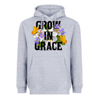 Heather Grey Grow In Grace Heavyweight Hoodie - LillyAllenDesigns