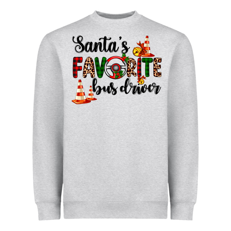 Santa's Favorite Bus Driver Heavyweight Sweatshirt by AdoDesignShop | Teevron