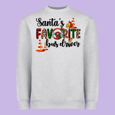 Santa's Favorite Bus Driver Heavyweight Sweatshirt Designed By Adodesignshop