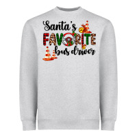 Heather Grey santa's favorite bus driver Heavyweight Sweatshirt - AdoDesignShop