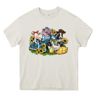 Cream farm animals truck Heavy Core Tee - Zillion Design Studio