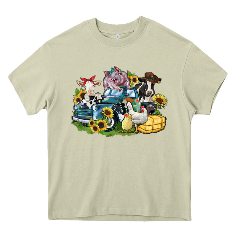 Farm Animals Truck Heavy Core Tee by Zillion Design Studio | Teevron