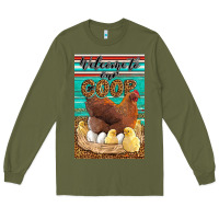 Army Green Western Welcome To Our Coop Long Sleeve Tee - LillyAllenDesigns