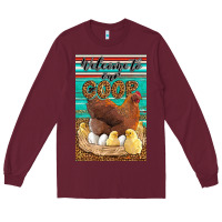 Burgundy Western Welcome To Our Coop Long Sleeve Tee - LillyAllenDesigns