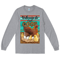 Heather Grey Western Welcome To Our Coop Long Sleeve Tee - LillyAllenDesigns