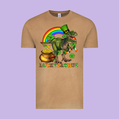 Luckysaurus And St Patricks Vintage Tee Designed By Adodesignshop