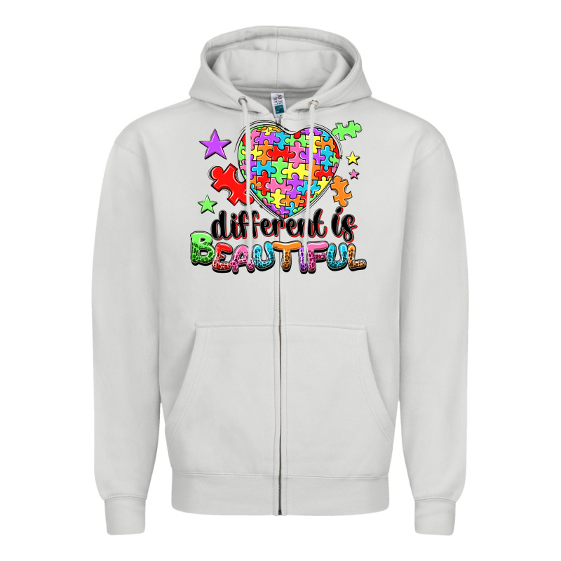 Different Is Beautiful Zipper Hoodie by NancyCooperArtShop | Teevron