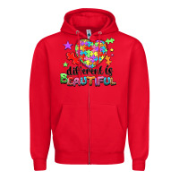 Red Different is beautiful Zipper Hoodie - NancyCooperArtShop