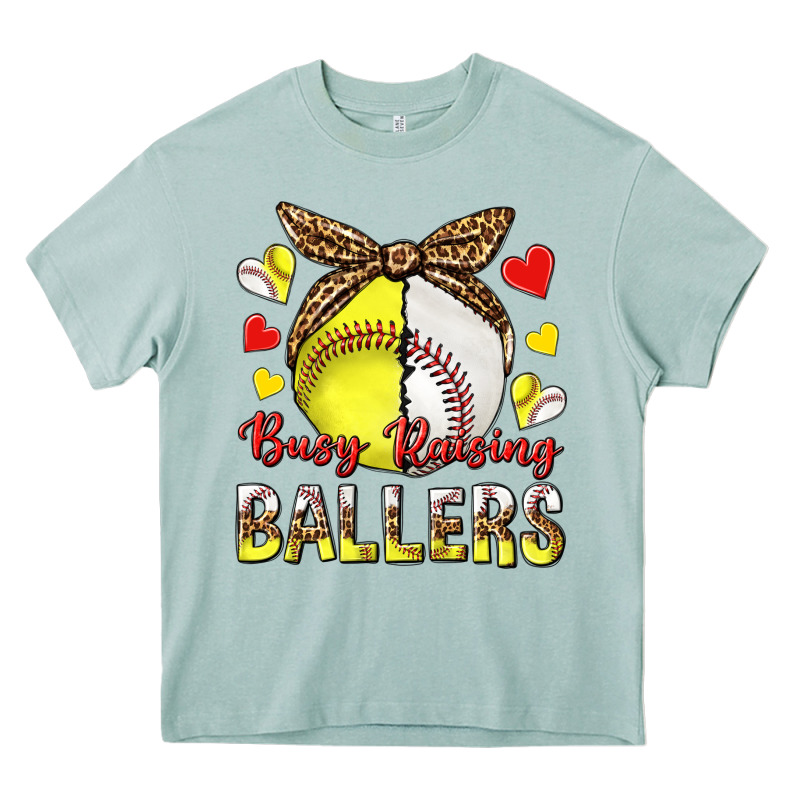 Busy Raising Ballers With Baseball And Softball Heavy Core Tee by texasbilliewilder | Teevron