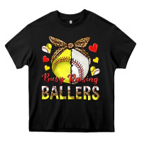 Black busy raising ballers with baseball and softball Heavy Core Tee - texasbilliewilder