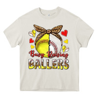 Cream busy raising ballers with baseball and softball Heavy Core Tee - texasbilliewilder