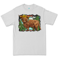 Dove Grey western cactus highland cow Premium Tee - BarkalooDesign