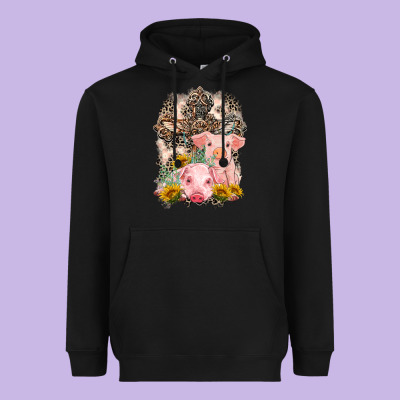 Western Pigs With Crosses Heavyweight Hoodie Designed By Lillyallendesigns