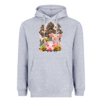 Heather Grey Western Pigs with Crosses Heavyweight Hoodie - LillyAllenDesigns