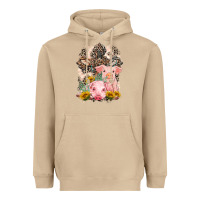 Mushroom Western Pigs with Crosses Heavyweight Hoodie - LillyAllenDesigns