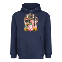 Navy Western Pigs with Crosses Heavyweight Hoodie - LillyAllenDesigns